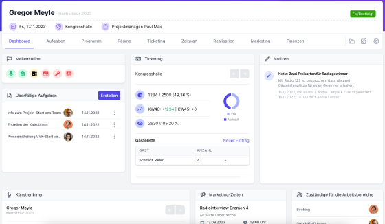 Projektverwaltung und Todos für Veranstalter